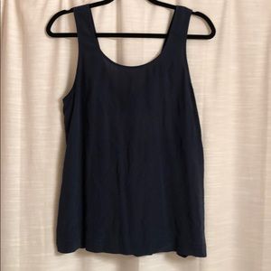 Madewell Navy Blue Tank with Bow Tie Back